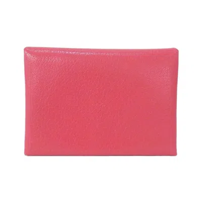 Pre-owned Hermes Pink Coin Purse/coin Case ()