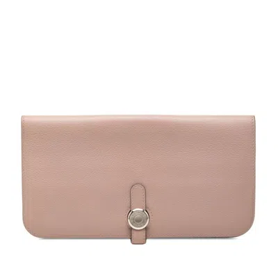 Pre-owned Hermes Pink Coin Purse/coin Case ()