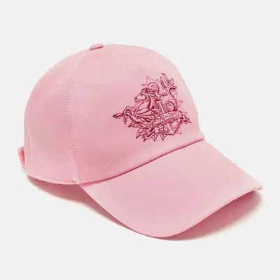 Pre-owned Hermes Pink Cotton Max L'aventure Baseball Cap Size 57