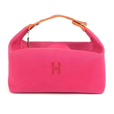 Pre-owned Hermes Pink Cotton Pouch Vanity Bag ()