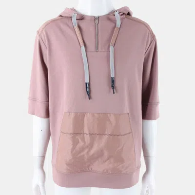 Pre-owned Hermes Hermès Pink Cotton Short Sleeved Hoodie