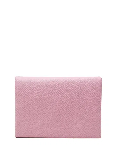 Hermes Hermès Pink Epsom Leather Card Case (authentic Pre-loved)
