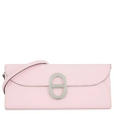 Pre-owned Hermes Pink Epsom Leather Chain/shoulder Wallet ()
