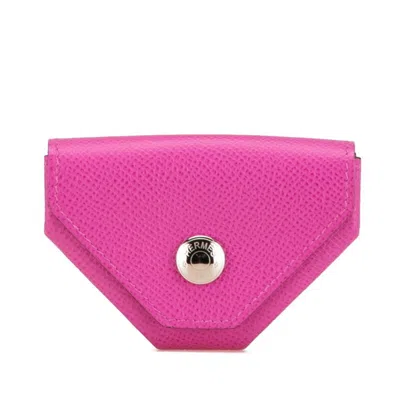 Pre-owned Hermes Pink Epsom Leather Coin Purse/coin Case ()