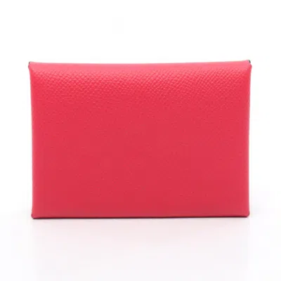 Pre-owned Hermes Pink Epsom Leather Coin Purse/coin Case ()