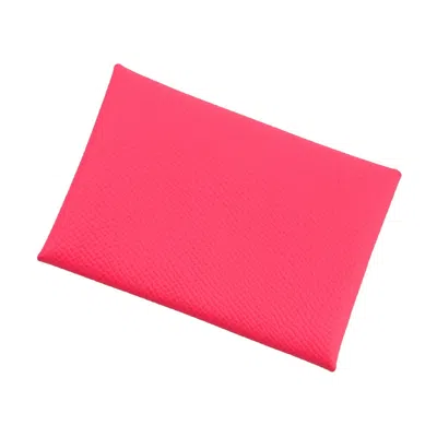 Pre-owned Hermes Pink Epsom Leather Coin Purse/coin Case ()