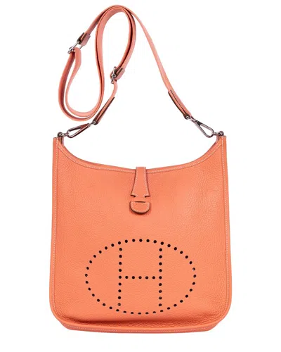 Pre-owned Hermes Hermès Pink Epsom Leather Evelyne Iii Pm (authentic Pre-loved)