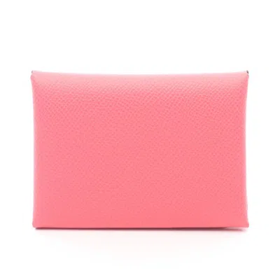 Pre-owned Hermes Pink Epsom Leather Leather Coin Purse/coin Case ()