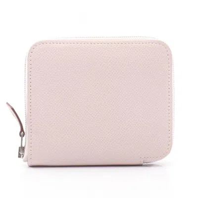 Pre-owned Hermes Pink Epsom Leather Leather Wallet (bi-fold) ()