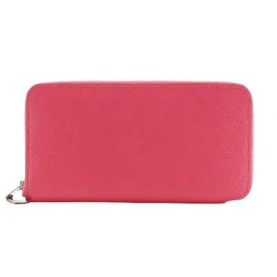 Pre-owned Hermes Pink Epsom Leather Long Wallet (bi-fold) ()