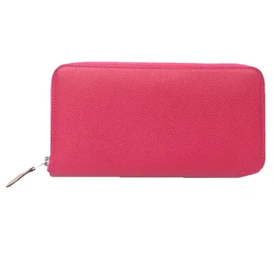 Pre-owned Hermes Pink Epsom Leather Long Wallet (bi-fold) ()