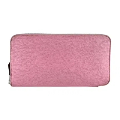 Pre-owned Hermes Pink Epsom Leather Long Wallet (bi-fold) ()