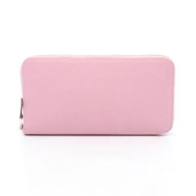 Pre-owned Hermes Pink Epsom Leather Long Wallet (bi-fold) ()