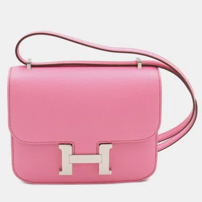 Pre-owned Hermes Pink Epsom Leather Mini Constance Bag