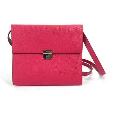Pre-owned Hermes Pink Epsom Leather Pochette Shoulder Bag ()