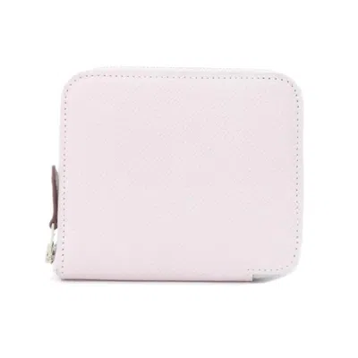 Pre-owned Hermes Pink Epsom Leather Silk Wallet (bi-fold) ()