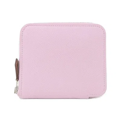 Pre-owned Hermes Pink Epsom Leather Silk Wallet (bi-fold) ()