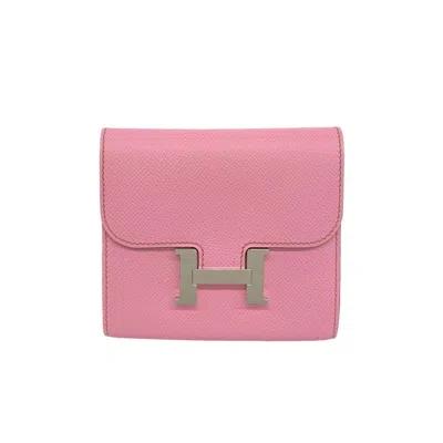 Pre-owned Hermes Pink Epsom Leather Wallet (bi-fold) ()