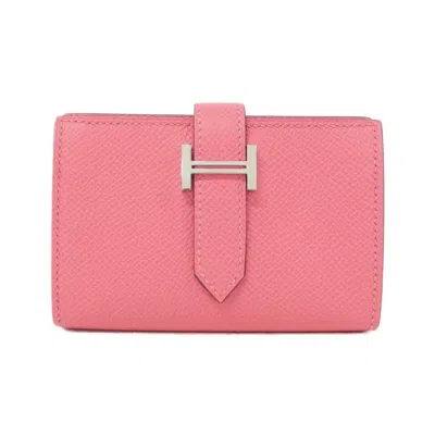 Pre-owned Hermes Pink Epsom Leather Wallet (bi-fold) ()