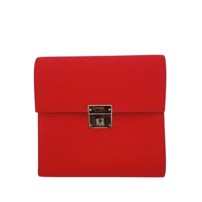 Pre-owned Hermes Pink Epsom Leather Wallet (tri-fold) ()