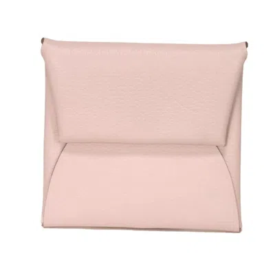 Pre-owned Hermes Pink Evercalf Leather Coin Purse/coin Case ()
