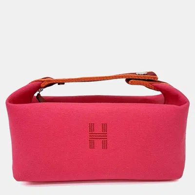 Pre-owned Hermes Pink Fabric Bride A Brac Case
