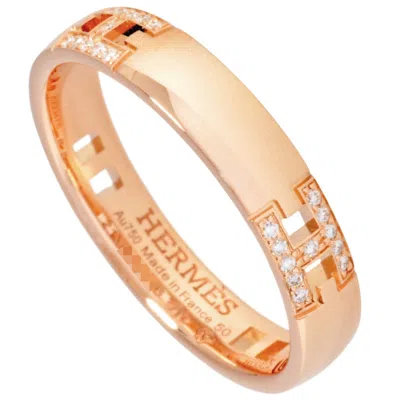 Pre-owned Hermes Pink Gold (18k) Band Ring () In Multi