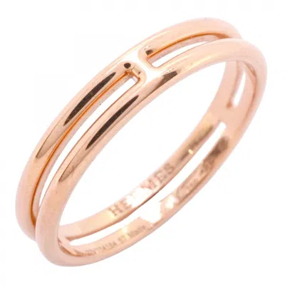 Pre-owned Hermes Pink Gold (18k) Band Ring ()