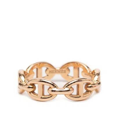 Pre-owned Hermes Pink Gold (18k) Band Ring ()