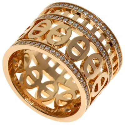 Pre-owned Hermes Pink Gold (18k) Band Ring ()