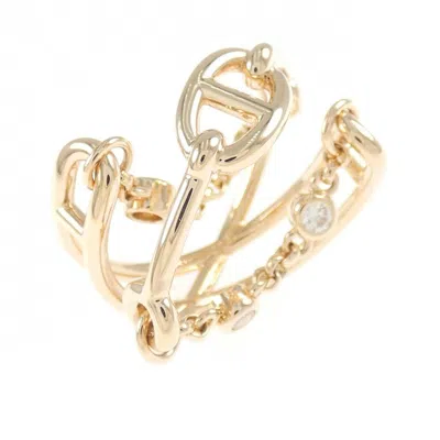 Pre-owned Hermes Pink Gold (18k) Band Ring ()