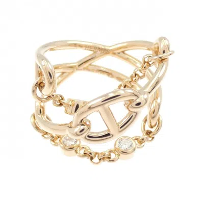 Pre-owned Hermes Pink Gold (18k) Band Ring ()