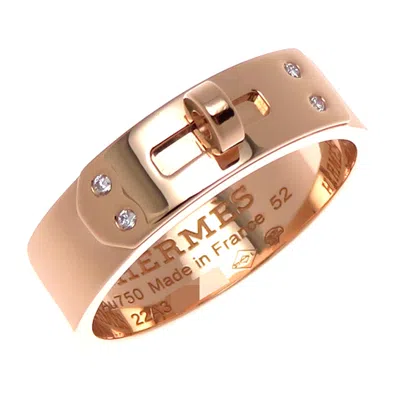Pre-owned Hermes Pink Gold (18k) Band Ring ()