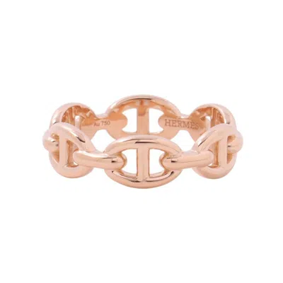 Pre-owned Hermes Pink Gold (18k) Band Ring ()