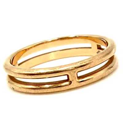 Pre-owned Hermes Pink Gold (18k) Band Ring ()