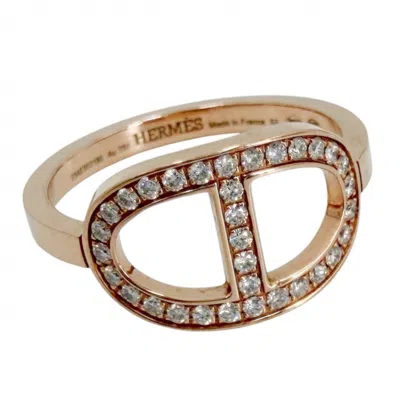 Pre-owned Hermes Pink Gold (18k) Band Ring ()