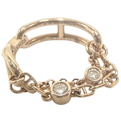Pre-owned Hermes Pink Gold (18k) Band Ring ()