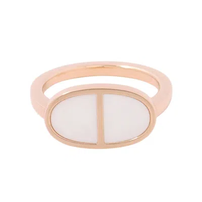 Pre-owned Hermes Pink Gold (18k) Ceramic Band Ring ()