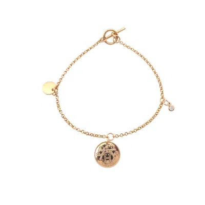 Pre-owned Hermes Pink Gold (18k) Charm Bracelet ()