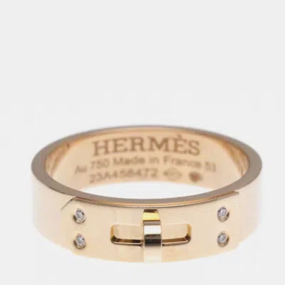 Pre-owned Hermes Pink Gold Carat/0.02 Diamond Kelly Ring Pm