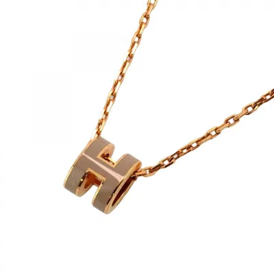 Pre-owned Hermes Pink Gold Gold Plating Necklace () In Multi