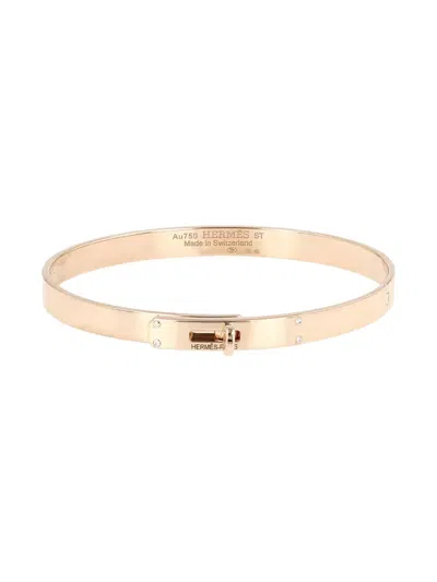 Pre-owned Hermes Pink Gold Kelly Diamond Bracelet