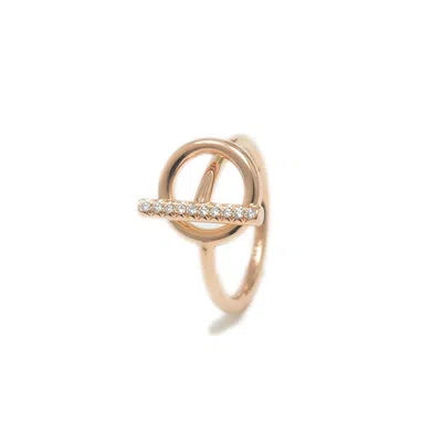Pre-owned Hermes Pink Gold Pink Gold (18k) Band Ring ()