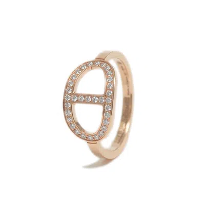 Pre-owned Hermes Pink Gold Pink Gold (18k) Band Ring ()