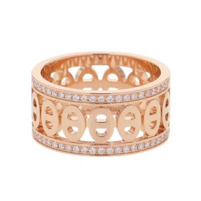 Pre-owned Hermes Pink Gold Pink Gold (18k) Band Ring ()