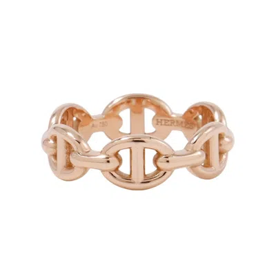 Pre-owned Hermes Pink Gold Pink Gold (18k) Band Ring ()