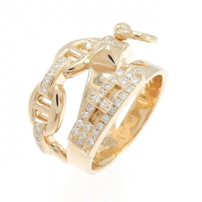 Pre-owned Hermes Pink Gold Pink Gold (18k) Band Ring ()