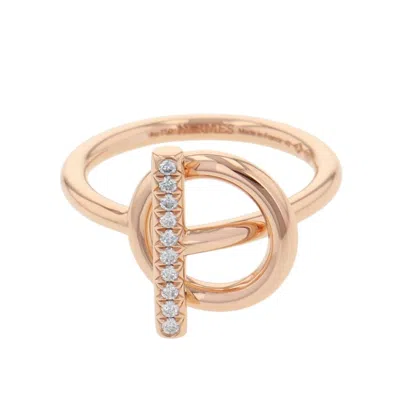 Pre-owned Hermes Pink Gold Pink Gold (18k) Band Ring ()