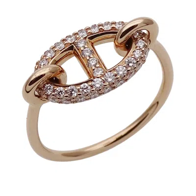 Pre-owned Hermes Pink Gold Pink Gold (18k) Band Ring ()