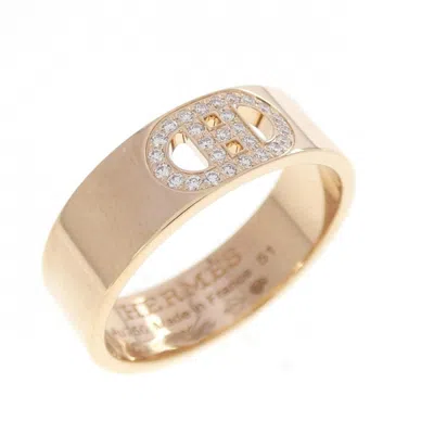 Pre-owned Hermes Pink Gold Pink Gold (18k) Band Ring ()